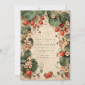 Cottage Garden Strawberry Bridal Shower Einladung (Vorderseite)