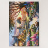Cottage Garden Stream at Sunset Puzzle (Vertikal)