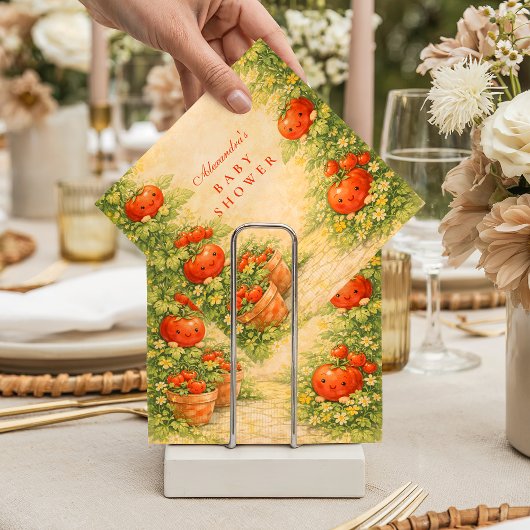 Cottage Garden Tomato Baby Shower Serviette