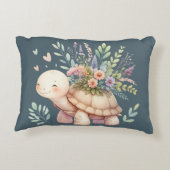 Cottage Garden Turtle Watercolor Dekokissen (Rückseite)