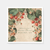 Cottage-Garten-Erdbeer-Hochzeitsdusche Serviette (Vorderseite)