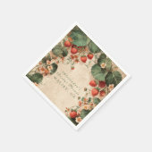 Cottage-Garten-Erdbeer-Hochzeitsdusche Serviette (Ecke)