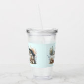 Cottage Haven Floral Homes Illustration Acryltrinkbecher (Links)