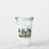 Cottage Haven Floral Homes Illustration Acryltrinkbecher (Rückseite)