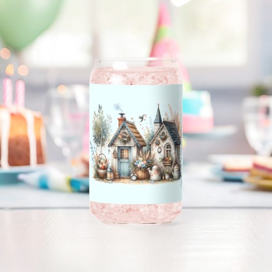 Cottage Haven Florale Häuser Illustration Dosenglas (Insitu (Geburtstag))