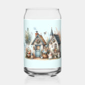 Cottage Haven Florale Häuser Illustration Dosenglas (Rückseite)