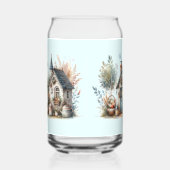 Cottage Haven Florale Häuser Illustration Dosenglas (Links)