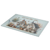 Cottage Haven Florale Häuser Illustration Schneidebrett (Ecke)