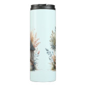 Cottage Haven Florale Häuser Illustration Thermosbecher (Rückseite)