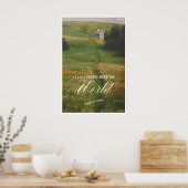 Cottage in Meadow Landscape Art Print Village Poster (Küche)
