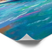 Cottage Island - Pastel Illustration Style Art Poster (Ecke)