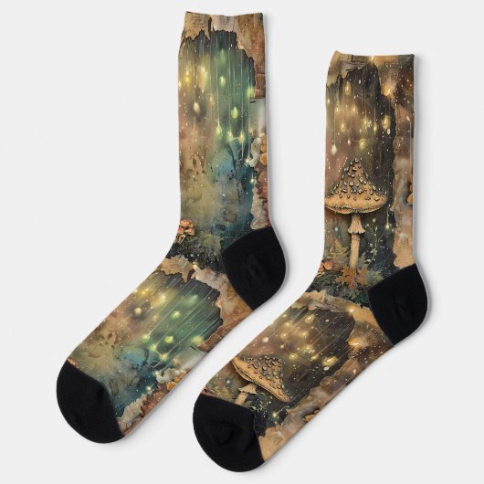 Cottage-Kern Mushroom Fairy Lights Forest Socken (Linkes Detail)