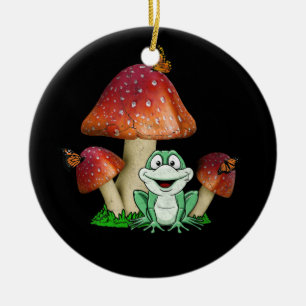 Cottage-Kern-Pilzfrosch für botanischen Shroom My Keramik Ornament