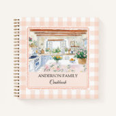 Cottage Kitchen Peach Gingham Family Recipe Notizblock (Vorderseite)