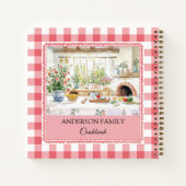 Cottage Kitchen Red Gingham Pattern Family Recipe Notizblock (Rückseite)