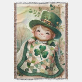 Cottage Leprechaun Patchwork Quilt Scene Decke (Vorderseite Vertikal)