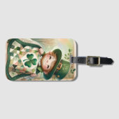 Cottage Leprechaun Patchwork Quilt Scene Gepäckanhänger (Vorderseite (Horizontal))