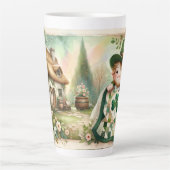 Cottage Leprechaun Patchwork Quilt Scene Milchtasse (Vorderseite)