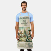 Cottage Leprechaun Patchwork Quilt Scene Schürze (Getragen)