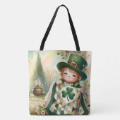 Cottage Leprechaun Patchwork Quilt Scene Tasche (Vorderseite)