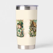 Cottage Leprechaun Patchwork Quilt Scene Thermobecher (Links)