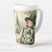 Cottage Leprechaun Patchwork Quilt Szene Milchtasse (Rechte Ecke)