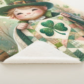 Cottage Leprechaun Patchwork Quilt Szene Sherpadecke (3/4)