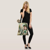Cottage Leprechaun Patchwork-Quilt-Szene Tasche (Am Model)