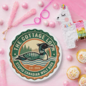 Cottage Loon Dummer Kanadischer Wolf Vogel Pappteller (Party)