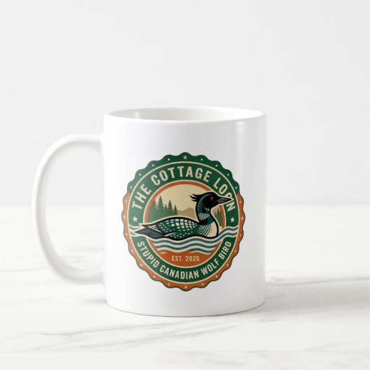 Cottage Loon Stupid Canadian Wolf Bird  Kaffeetasse (Links)