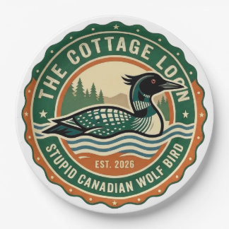 Cottage Loon Stupid Canadian Wolf Bird  Pappteller