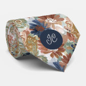 Cottage Meadow Wildflower – Nature monogram Krawatte (Gerollt)