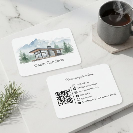 Cottage Mountain Cabin Rental QR Code  Visitenkarte