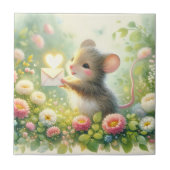 Cottage Mouse Love Letter Meadow Fliese (Vorderseite)