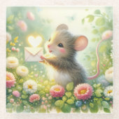 Cottage Mouse Love Letter Meadow Glasuntersetzer (Vorderseite)