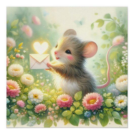 Cottage Mouse Love Letter Meadow Poster (Vorderseite)