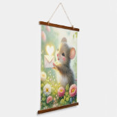 Cottage Mouse Love Letter Meadow Wandteppich Mit Holzrahmen (Gewinkelt)