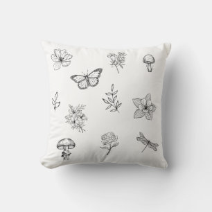 Cottage - Pilz, Blume, Schmetterling Kissen