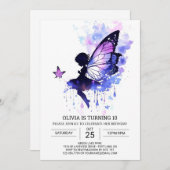 Cottage Princess Fairy Birthday Charm Einladung (Vorne/Hinten)