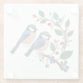 Cottage Quilling Effect Birds on a vine Glasuntersetzer (Rückseite)