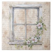 Cottage rustikale Holzfenster Blume Bauernhof Fliese (Vorderseite)