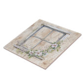 Cottage rustikale Holzfenster Blume Bauernhof Fliese (Seite)