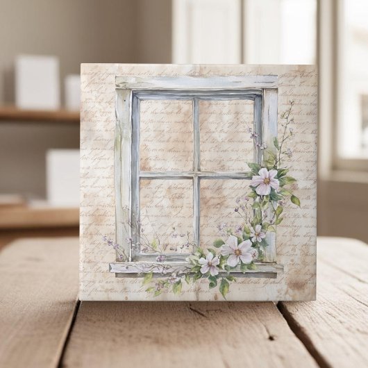 Cottage rustikale Holzfenster Blume Bauernhof Fliese