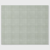 Cottage-Stil Salbeigrün Gingham Klassiker Geschenkpapier (Flach)