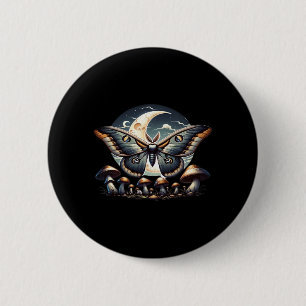 Cottage Whimsigoth Moth Pilze im Mondschein Button