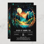 Cottagecore Adventure erwartet Geburtstag Einladung (Vorne/Hinten)