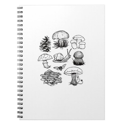 Cottagecore Aesthetic Goblincore Mushroom Snail Notizblock (Vorderseite)