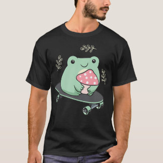 Cottagecore Aesthetic Kawaii Skateboarding Frog Sk T-Shirt