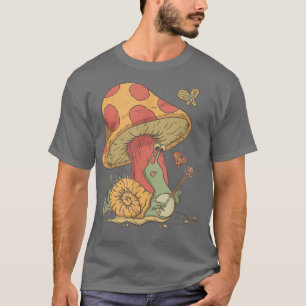 Cottagecore Aesthetische Schnecke Banjo auf Mushr T-Shirt