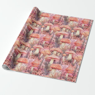 Cottagecore-Aquarell-Pilz- und Wald-Botanik Geschenkpapier